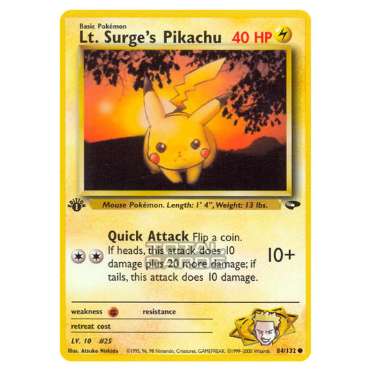 Pokemon - Gym - Gym Challenge - Lt. Surge's Pikachu - 84/132