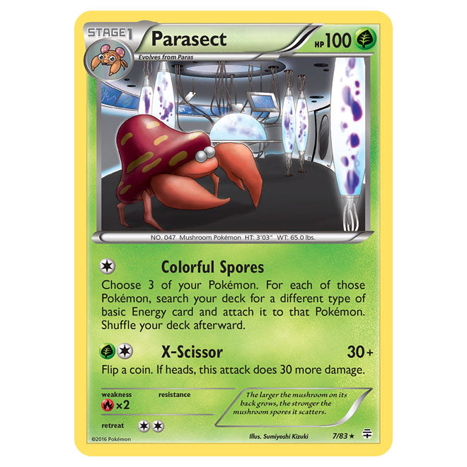 Perasect Pokemon Pokemon - XY - Generations - Parasect - 7/115