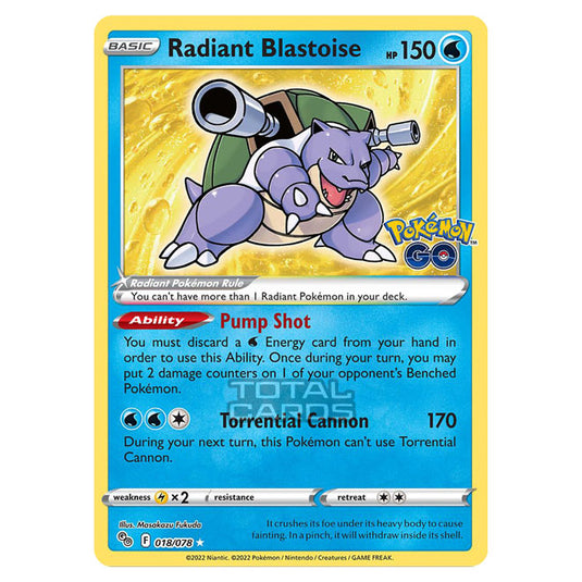 Pokemon - Sword & Shield - Pokemon Go - Radiant Blastoise - 018/78