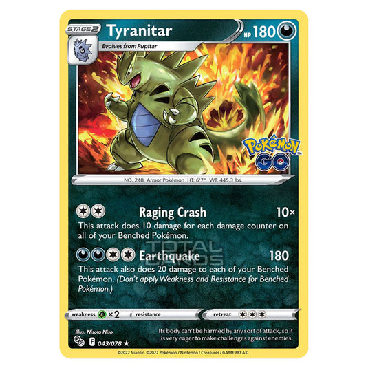 Pokemon - Sword & Shield - Pokemon Go - Tyranitar - 043/78