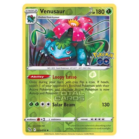 Pokemon - Sword & Shield - Pokemon Go - Venusaur - 003/78 - (Reverse Holo)