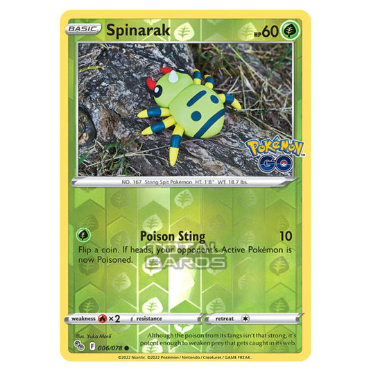 Pokemon - Sword & Shield - Pokemon Go - Spinarak - 006/78 - (Reverse Holo)