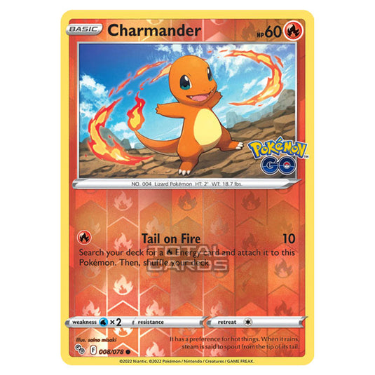 Pokemon - Sword & Shield - Pokemon Go - Charmander - 008/78 - (Reverse Holo)