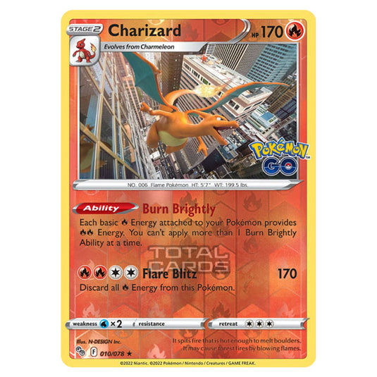 Pokemon - Sword & Shield - Pokemon Go - Charizard - 010/78 - (Reverse Holo)