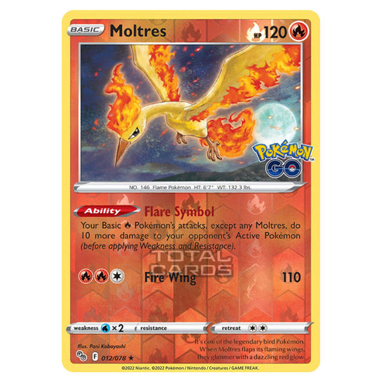 Pokemon - Sword & Shield - Pokemon Go - Moltres - 012/78 - (Reverse Holo)