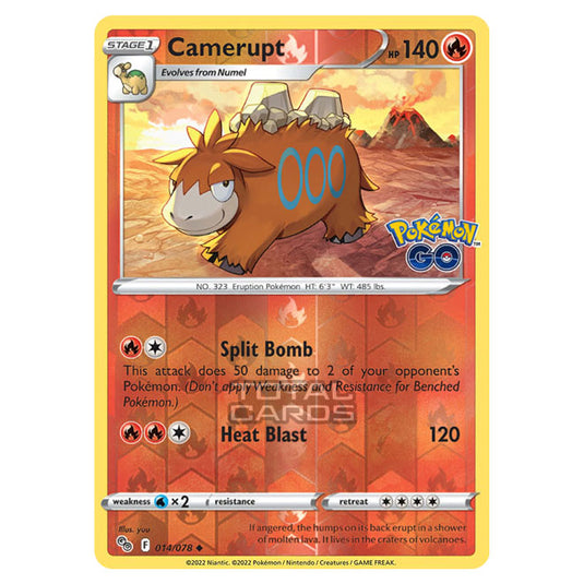 Pokemon - Sword & Shield - Pokemon Go - Camerupt - 014/78 - (Reverse Holo)