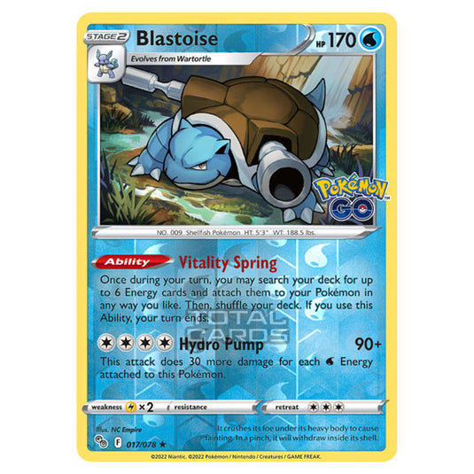 Pokemon - Sword & Shield - Pokemon Go - Blastoise - 017/78 - (Reverse Holo)