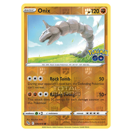 Pokemon - Sword & Shield - Pokemon Go - Onix - 036/78 - (Reverse Holo)