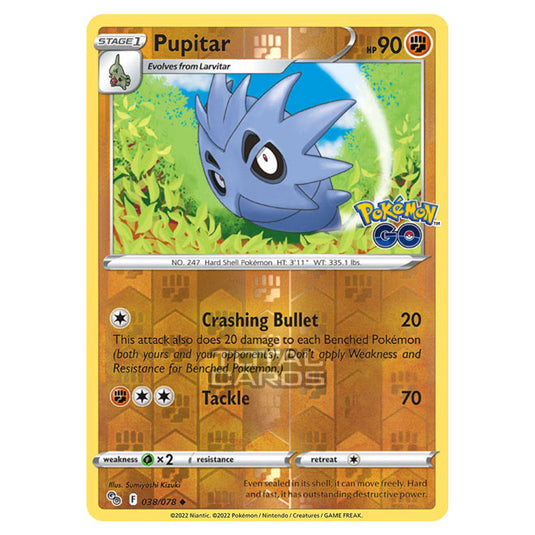 Pokemon - Sword & Shield - Pokemon Go - Pupitar - 038/78 - (Reverse Holo)