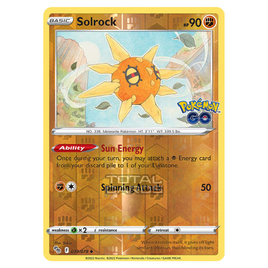 Pokemon - Sword & Shield - Pokemon Go - Solrock - 039/78 - (Reverse Holo)