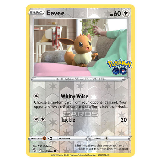Pokemon - Sword & Shield - Pokemon Go - Eevee - 054/78 - (Reverse Holo) Pokemon - Sword & Shield - Pokemon Go - Eevee - 054/78 - (Reverse Holo)
