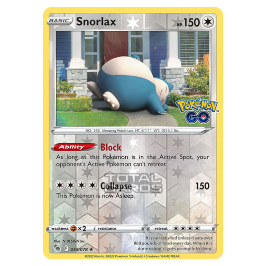 Pokemon - Sword & Shield - Pokemon Go - Snorlax - 055/78 - (Reverse Holo)