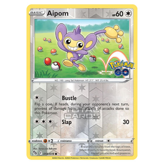 Pokemon - Sword & Shield - Pokemon Go - Aipom - 056/78 - (Reverse Holo)