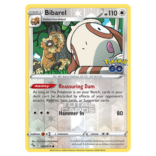 Pokemon - Sword & Shield - Pokemon Go - Bibarel - 060/78 - (Reverse Holo)