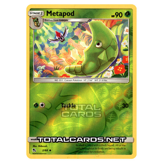 Pokemon - Sun & Moon - Hidden Fates - Metapod - 2/68 - (Reverse Holo)