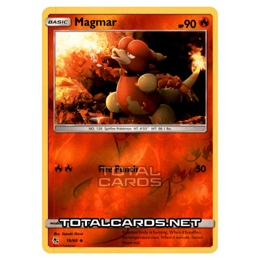 Pokemon - Sun & Moon - Hidden Fates - Magmar - 10/68 - (Reverse Holo)