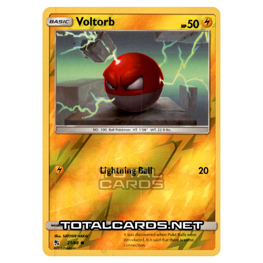 Pokemon - Sun & Moon - Hidden Fates - Voltorb - 21/68 - (Reverse Holo)