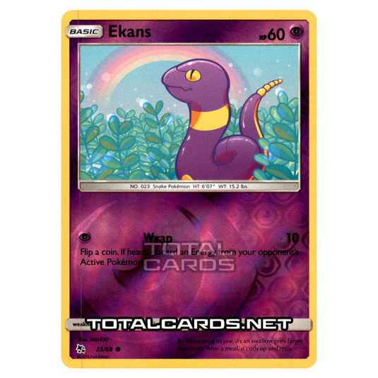 Pokemon - Sun & Moon - Hidden Fates - Ekans - 25/68 - (Reverse Holo)