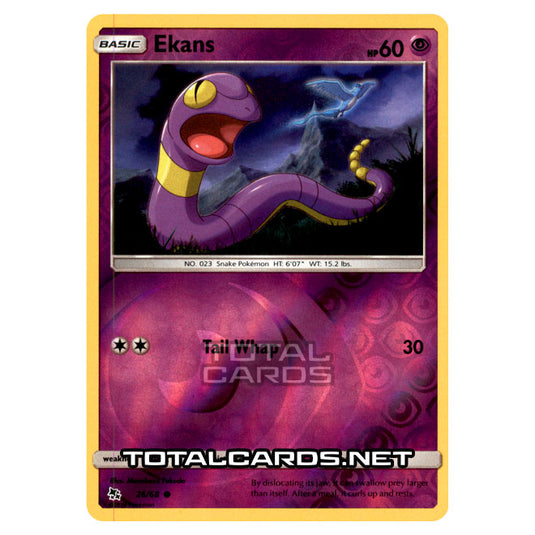 Pokemon - Sun & Moon - Hidden Fates - Ekans - 26/68 - (Reverse Holo)