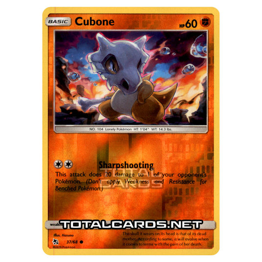 Pokemon - Sun & Moon - Hidden Fates - Cubone - 37/68 - (Reverse Holo)