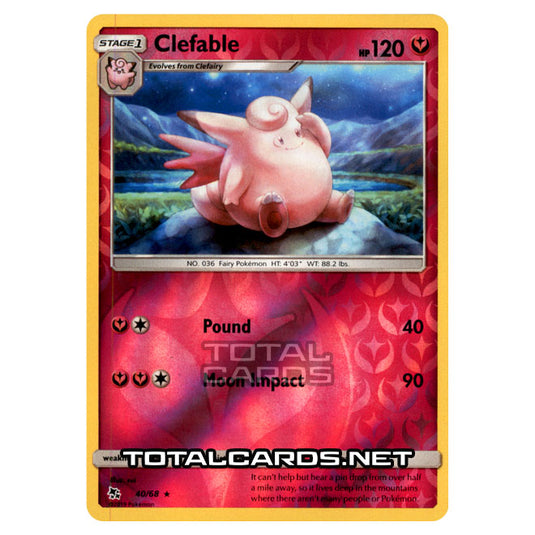 Pokemon - Sun & Moon - Hidden Fates - Clefable - 40/68 - (Reverse Holo)