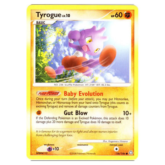 Pokemon - Diamond & Pearl - Legends Awakened - Tyrogue - 126/146 Pokemon - Diamond & Pearl - Legends Awakened - Tyrogue - 126/146