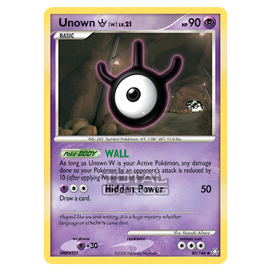 Pokemon - Diamond & Pearl - Legends Awakened - Unown W - 080/146