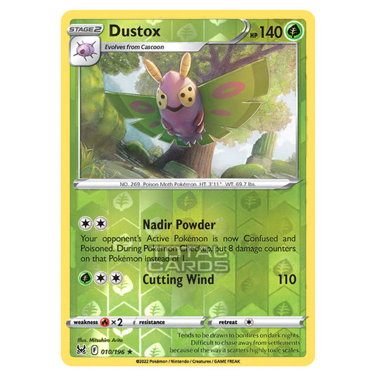 Pokemon - Sword & Shield - Lost Origin - Dustox - 10/196 - (Reverse Holo)