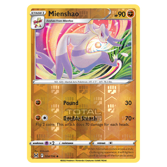 Pokemon - Sword & Shield - Lost Origin - Mienshao - 104/196 - (Reverse Holo)