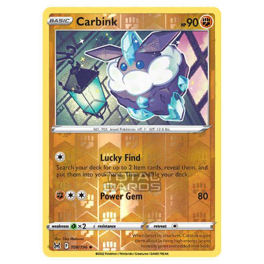 Pokemon - Sword & Shield - Lost Origin - Carbink - 108/196 - (Reverse Holo)