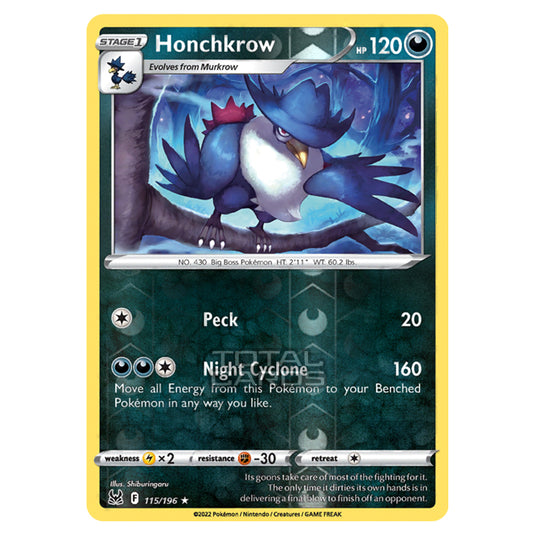 Pokemon - Sword & Shield - Lost Origin - Honchkrow - 115/196 - (Reverse Holo)