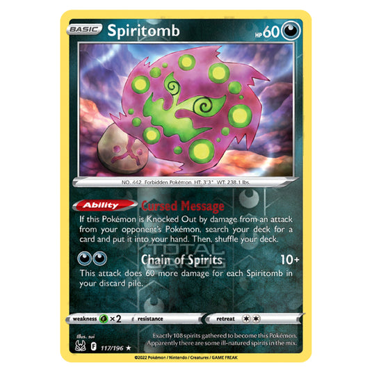 Pokemon - Sword & Shield - Lost Origin - Spiritomb - 117/196 - (Reverse Holo)