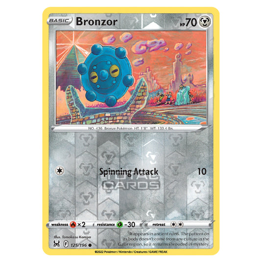 Pokemon - Sword & Shield - Lost Origin - Bronzor - 125/196 - (Reverse Holo)