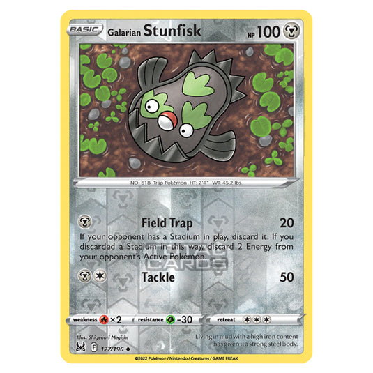 Pokemon - Sword & Shield - Lost Origin - Galarian Stunfisk - 127/196 - (Reverse Holo)