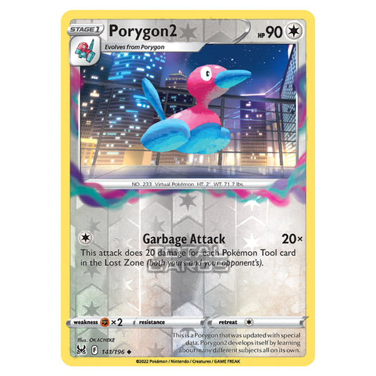 Pokemon - Sword & Shield - Lost Origin - Porygon2 - 141/196 - (Reverse Holo)