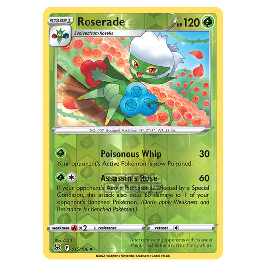 Pokemon - Sword & Shield - Lost Origin - Roserade - 15/196 - (Reverse Holo)