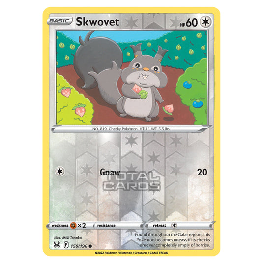 Pokemon - Sword & Shield - Lost Origin - Skwovet - 150/196 - (Reverse Holo)