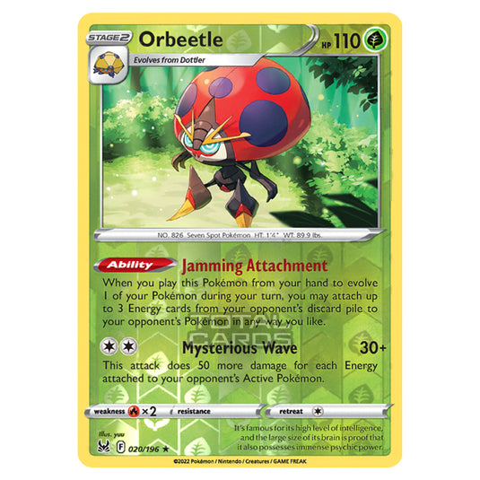 Pokemon - Sword & Shield - Lost Origin - Orbeetle - 20/196 - (Reverse Holo)