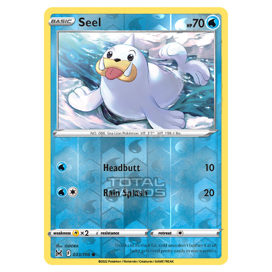 Pokemon - Sword & Shield - Lost Origin - Seel - 33/196 - (Reverse Holo)