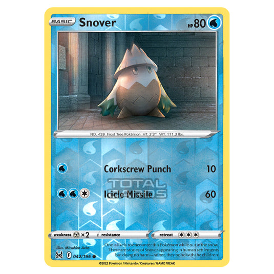 Pokemon - Sword & Shield - Lost Origin - Snover - 42/196 - (Reverse Holo)