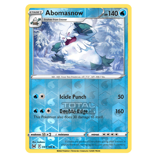 Pokemon - Sword & Shield - Lost Origin - Abomasnow - 43/196 - (Reverse Holo)