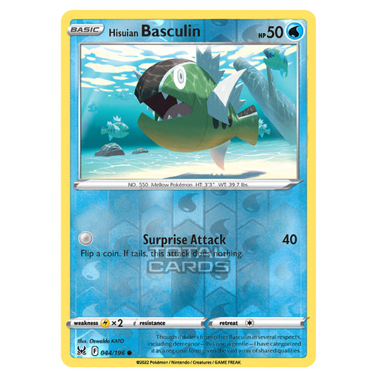 Pokemon - Sword & Shield - Lost Origin - Hisuian Basculin - 44/196 - (Reverse Holo)