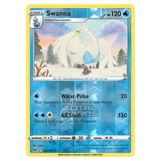 Pokemon - Sword & Shield - Lost Origin - Swanna - 47/196 - (Reverse Holo)