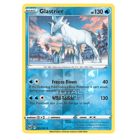 Pokemon - Sword & Shield - Lost Origin - Glastrier - 51/196 - (Reverse Holo)