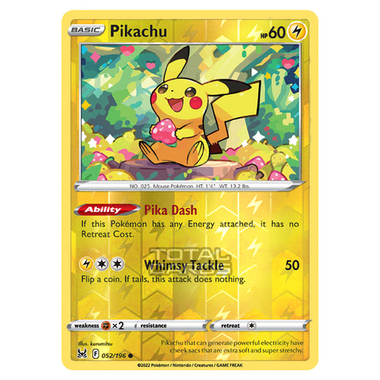 Pokemon - Sword & Shield - Lost Origin - Pikachu - 52/196 - (Reverse Holo)