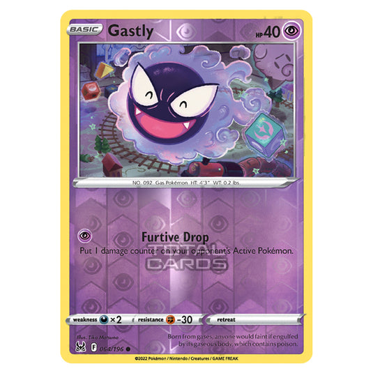 Pokemon - Sword & Shield - Lost Origin - Gastly - 64/196 - (Reverse Holo)