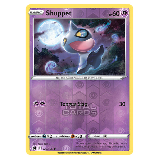 Pokemon - Sword & Shield - Lost Origin - Shuppet - 72/196 - (Reverse Holo)