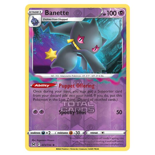 Pokemon - Sword & Shield - Lost Origin - Banette - 73/196 - (Reverse Holo)