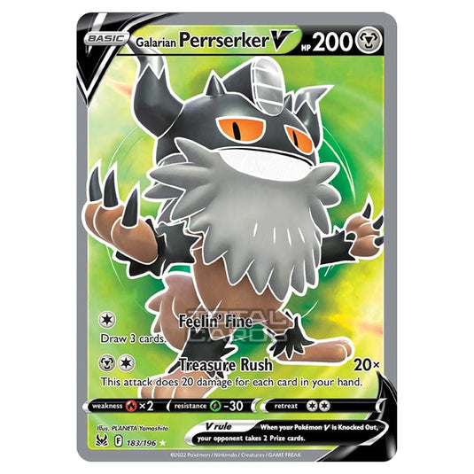 Pokemon - Sword & Shield - Lost Origin - Galarian Perrserker V - 183/196