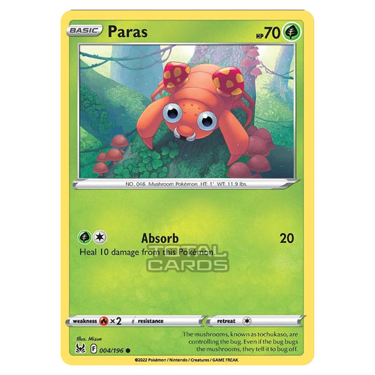 Pokemon - Sword & Shield - Lost Origin - Paras - 4/196 Pokemon - Sword & Shield - Lost Origin - Paras - 4/196
